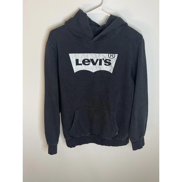 Levi's Other - Levi's Boys XL 13-15yrs Black Silver Logo Pullover Hoodie Single Pocket Casual